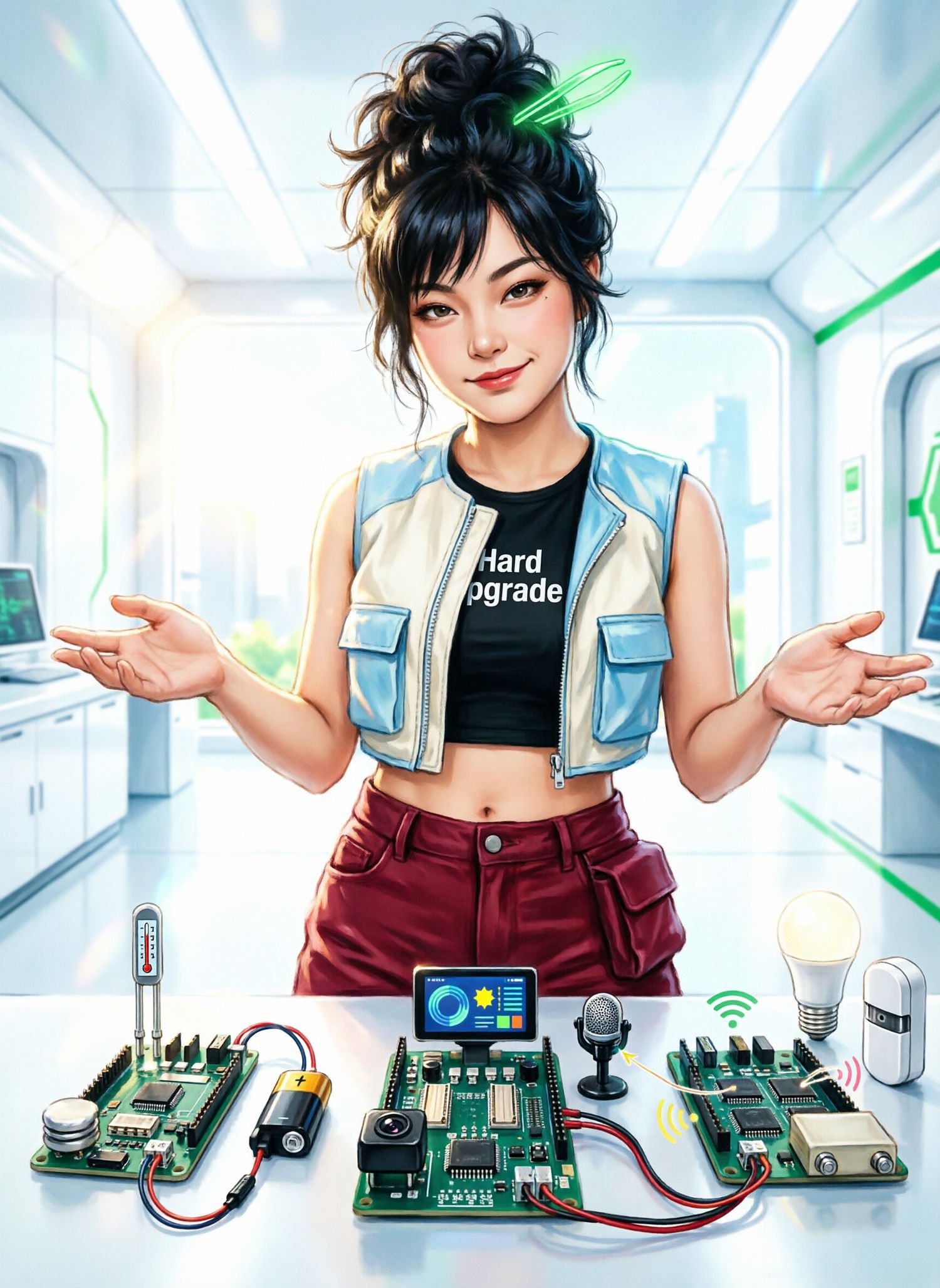Ilustracja Komputery PC. Hardware. Sprzęt. Podzespoły. Akcesoria.
