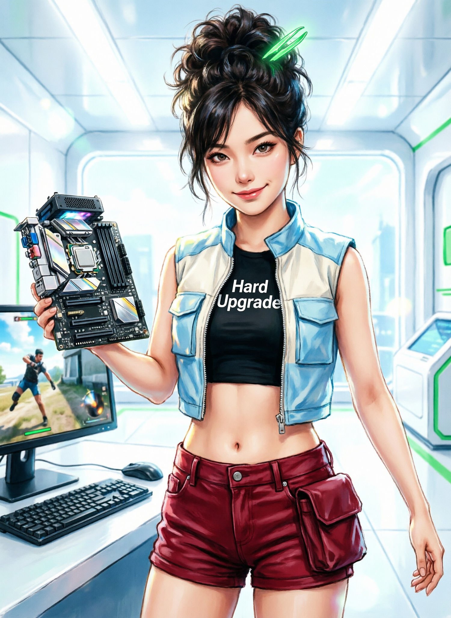 Ilustracja Komputery PC. Hardware. Sprzęt. Podzespoły. Akcesoria.